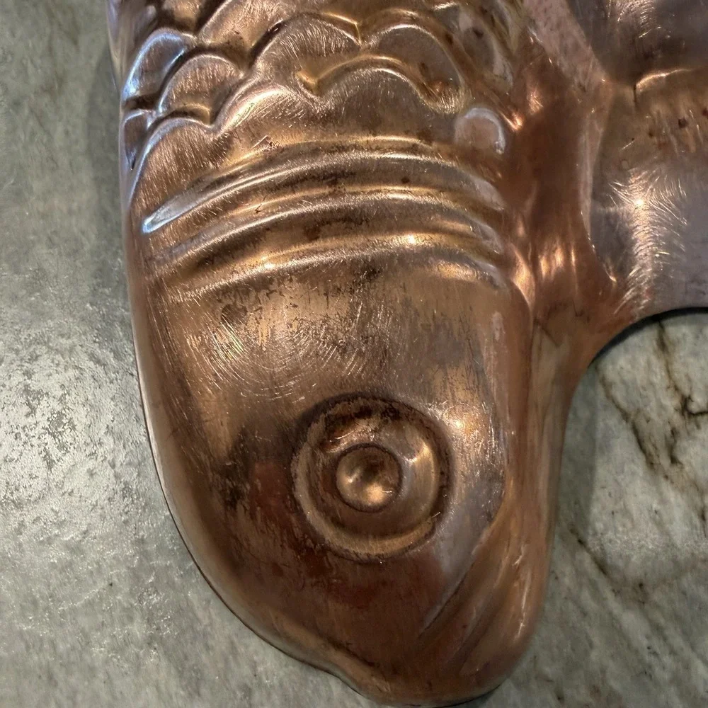 Vtg Copper Fish Gelatin Mold Wall Decor